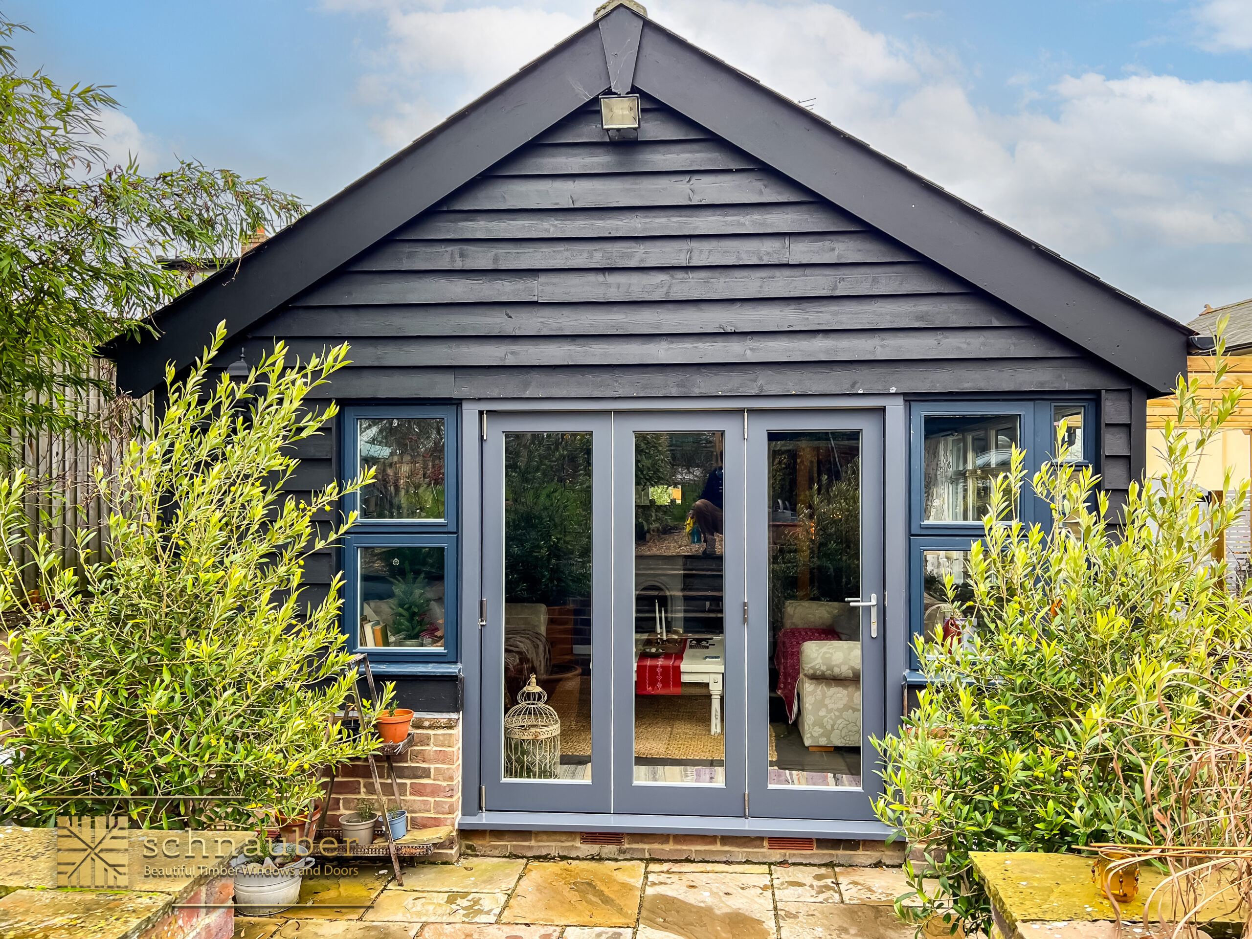 Timber bifold doors Bury St Edmunds opening to garden